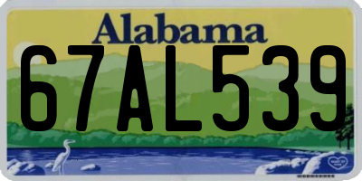 AL license plate 67AL539
