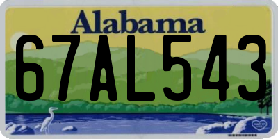 AL license plate 67AL543