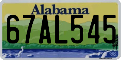 AL license plate 67AL545