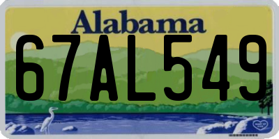 AL license plate 67AL549