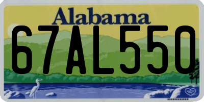AL license plate 67AL550
