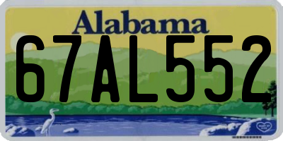 AL license plate 67AL552