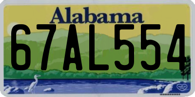 AL license plate 67AL554