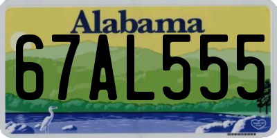 AL license plate 67AL555