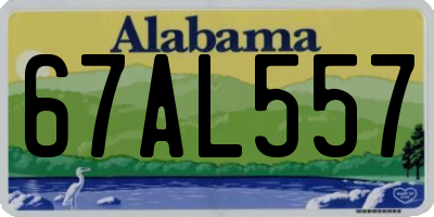 AL license plate 67AL557