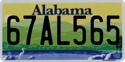 AL license plate 67AL565