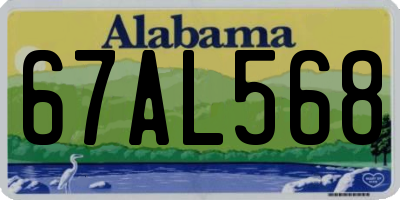 AL license plate 67AL568