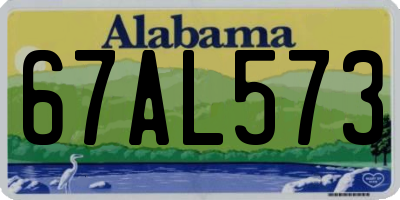 AL license plate 67AL573