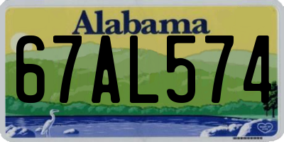 AL license plate 67AL574