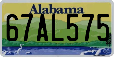 AL license plate 67AL575