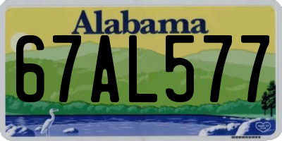 AL license plate 67AL577