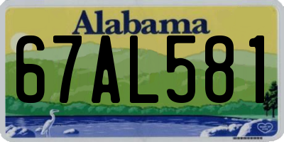 AL license plate 67AL581