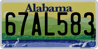 AL license plate 67AL583