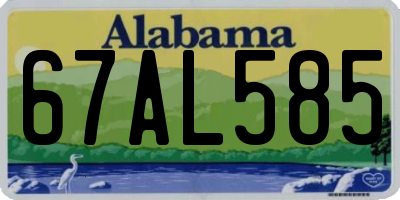 AL license plate 67AL585