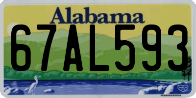 AL license plate 67AL593