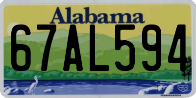 AL license plate 67AL594