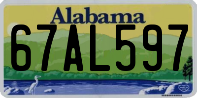 AL license plate 67AL597