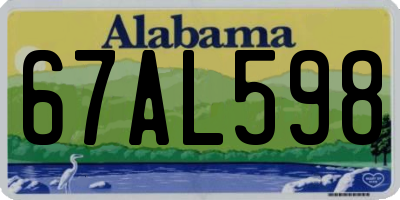 AL license plate 67AL598