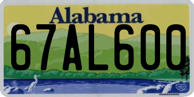 AL license plate 67AL600