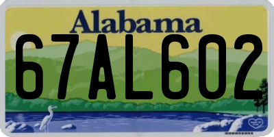 AL license plate 67AL602