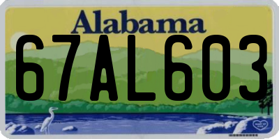 AL license plate 67AL603