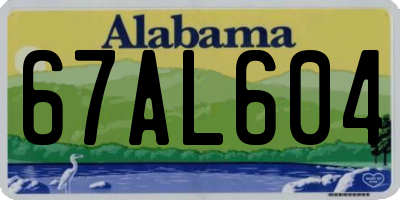 AL license plate 67AL604