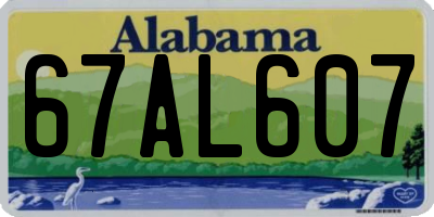 AL license plate 67AL607