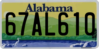 AL license plate 67AL610