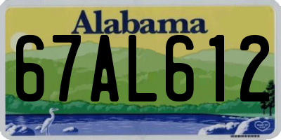 AL license plate 67AL612