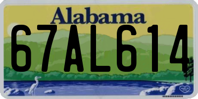 AL license plate 67AL614