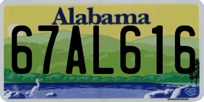 AL license plate 67AL616