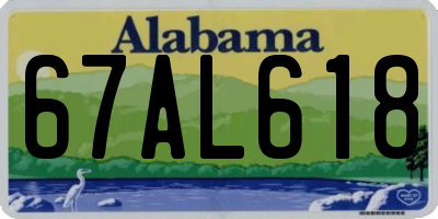AL license plate 67AL618