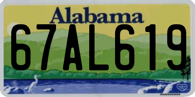 AL license plate 67AL619