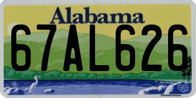 AL license plate 67AL626