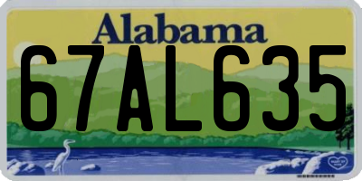 AL license plate 67AL635