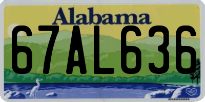 AL license plate 67AL636