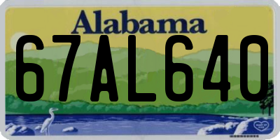 AL license plate 67AL640