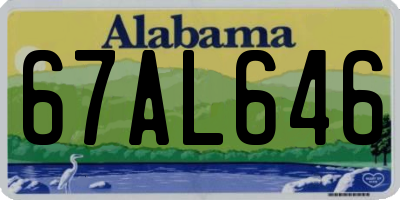 AL license plate 67AL646