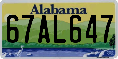AL license plate 67AL647