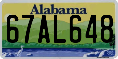 AL license plate 67AL648