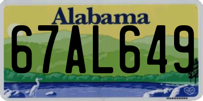 AL license plate 67AL649