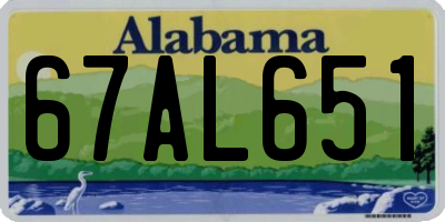 AL license plate 67AL651