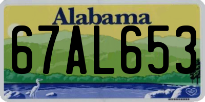 AL license plate 67AL653