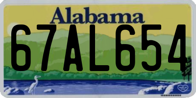 AL license plate 67AL654