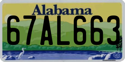 AL license plate 67AL663