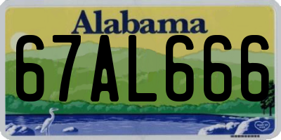 AL license plate 67AL666
