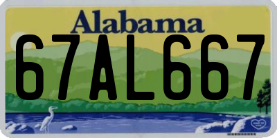 AL license plate 67AL667