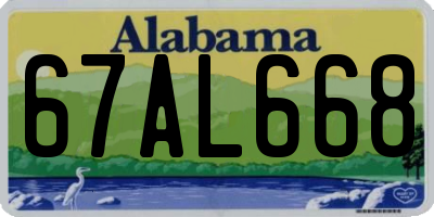 AL license plate 67AL668