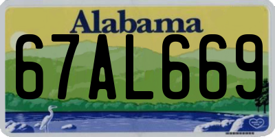 AL license plate 67AL669