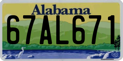 AL license plate 67AL671
